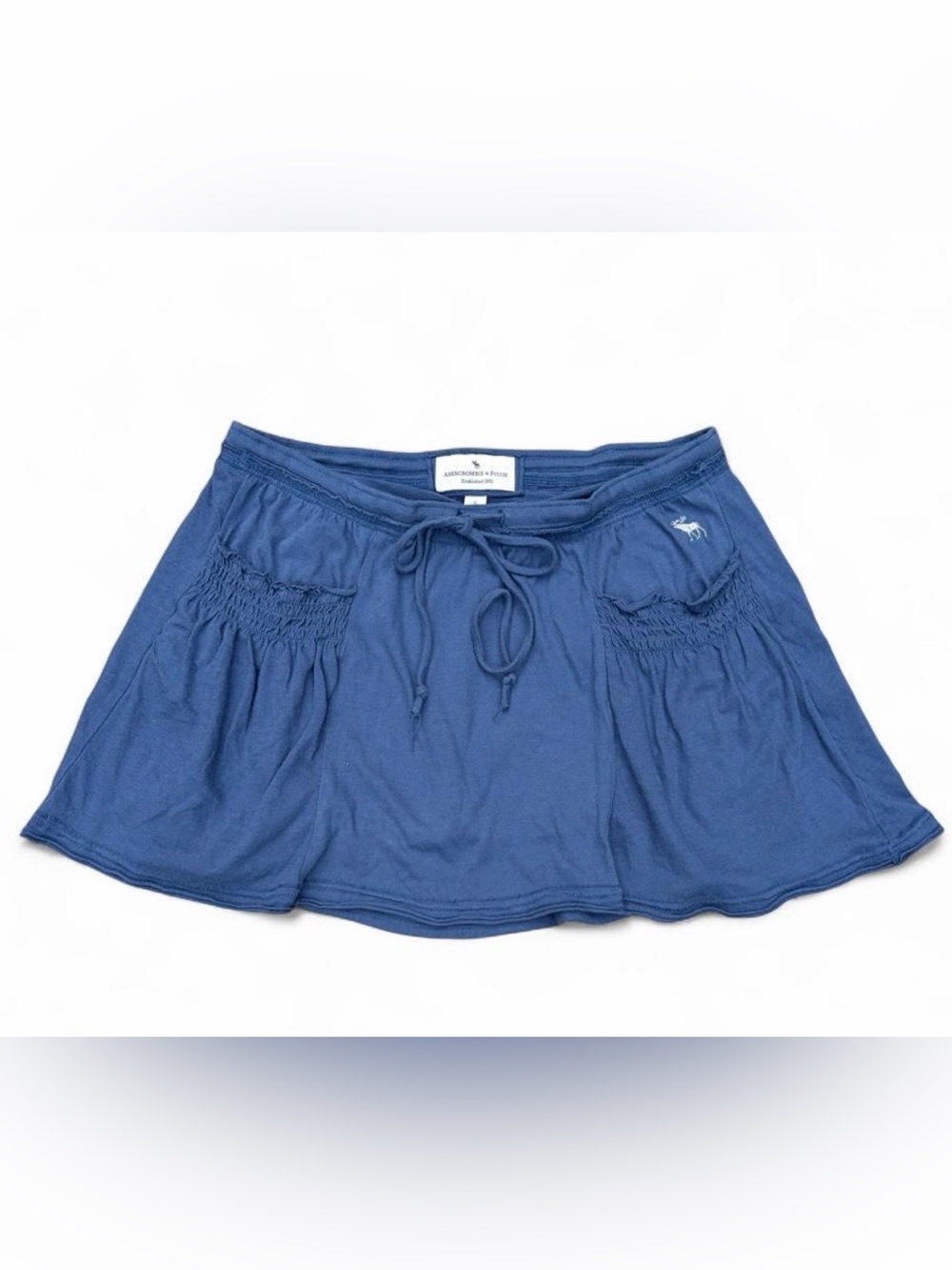 Vintage Y2K Sz. S Abercrombie & Fitch Blue Smocked Pocket Mini Skirt.